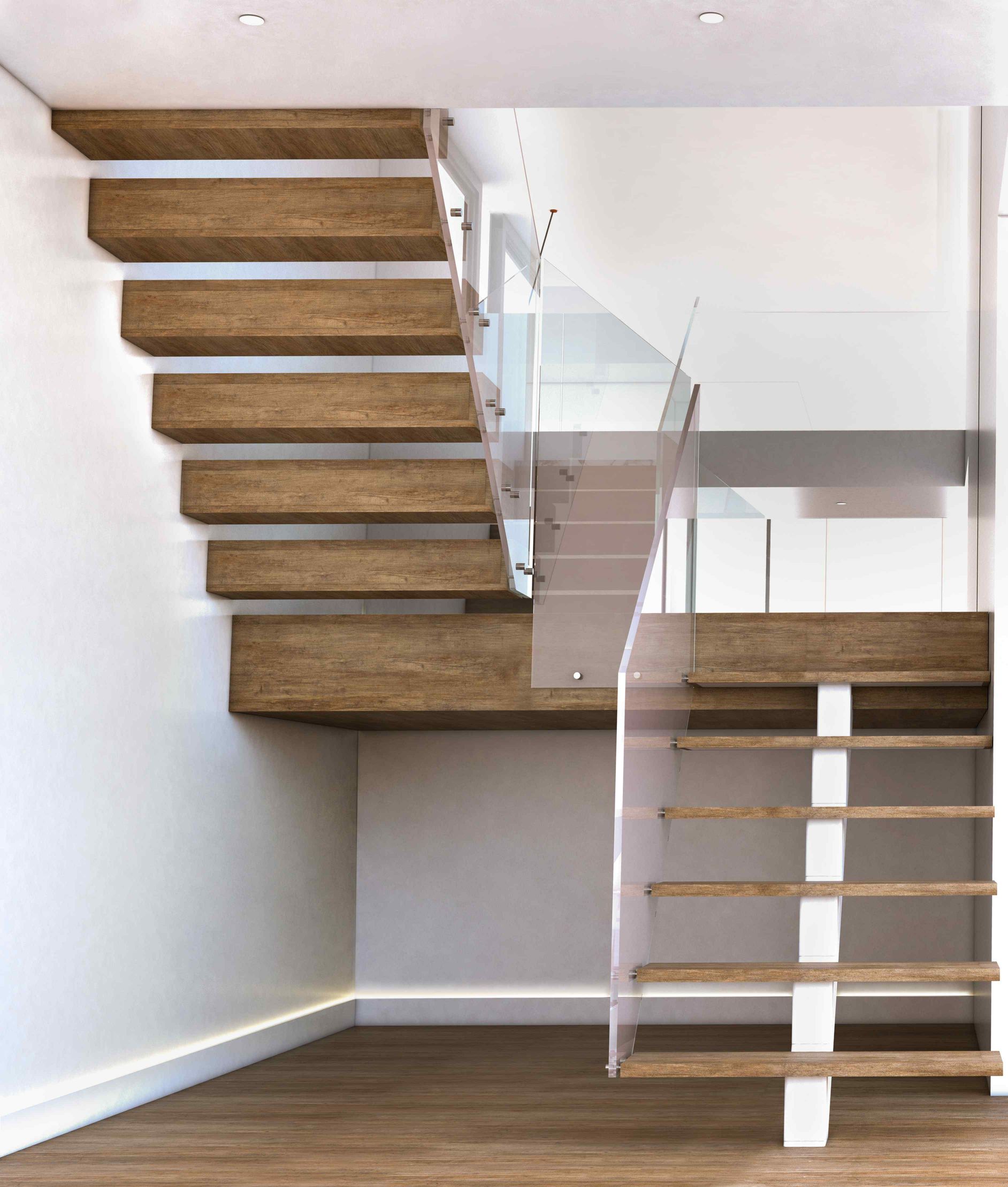 Modern Spine staircases with Glass balustrade
