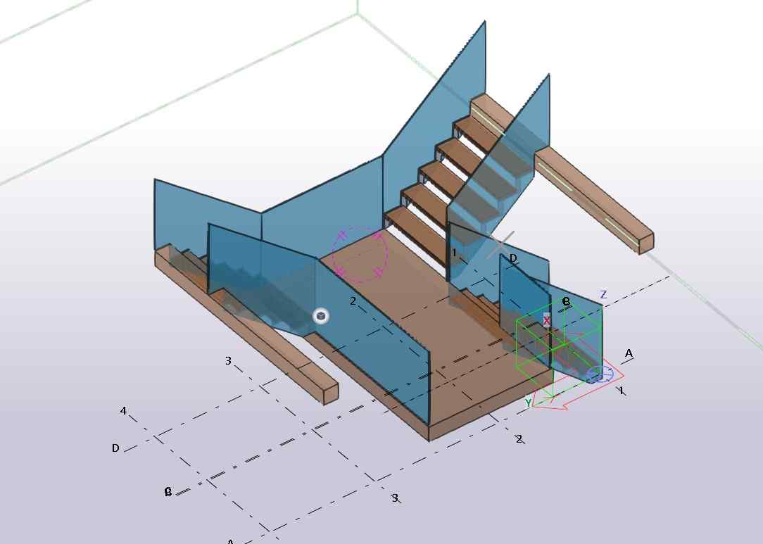 technical drawing of a staircase