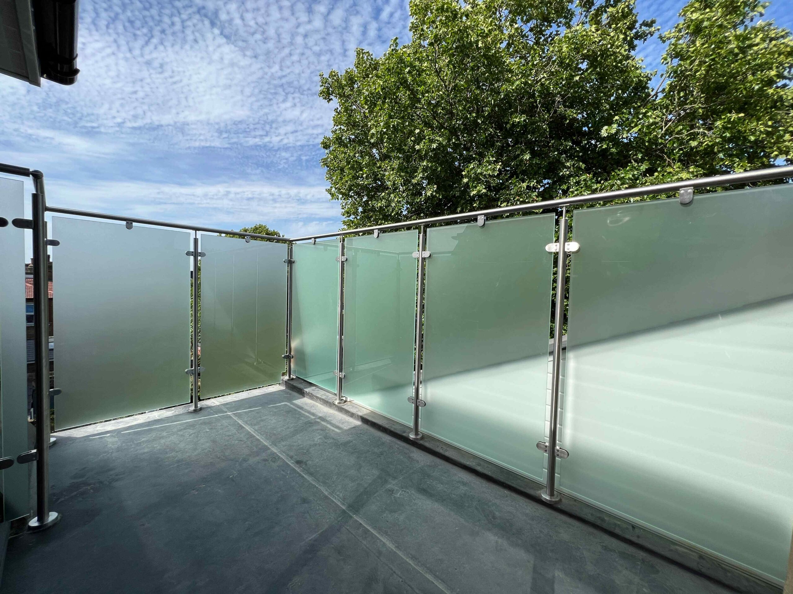 Set of glass balustrades