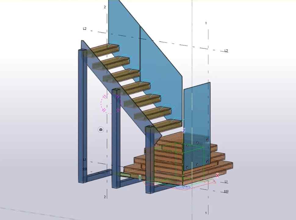 technical drawing of a staircase